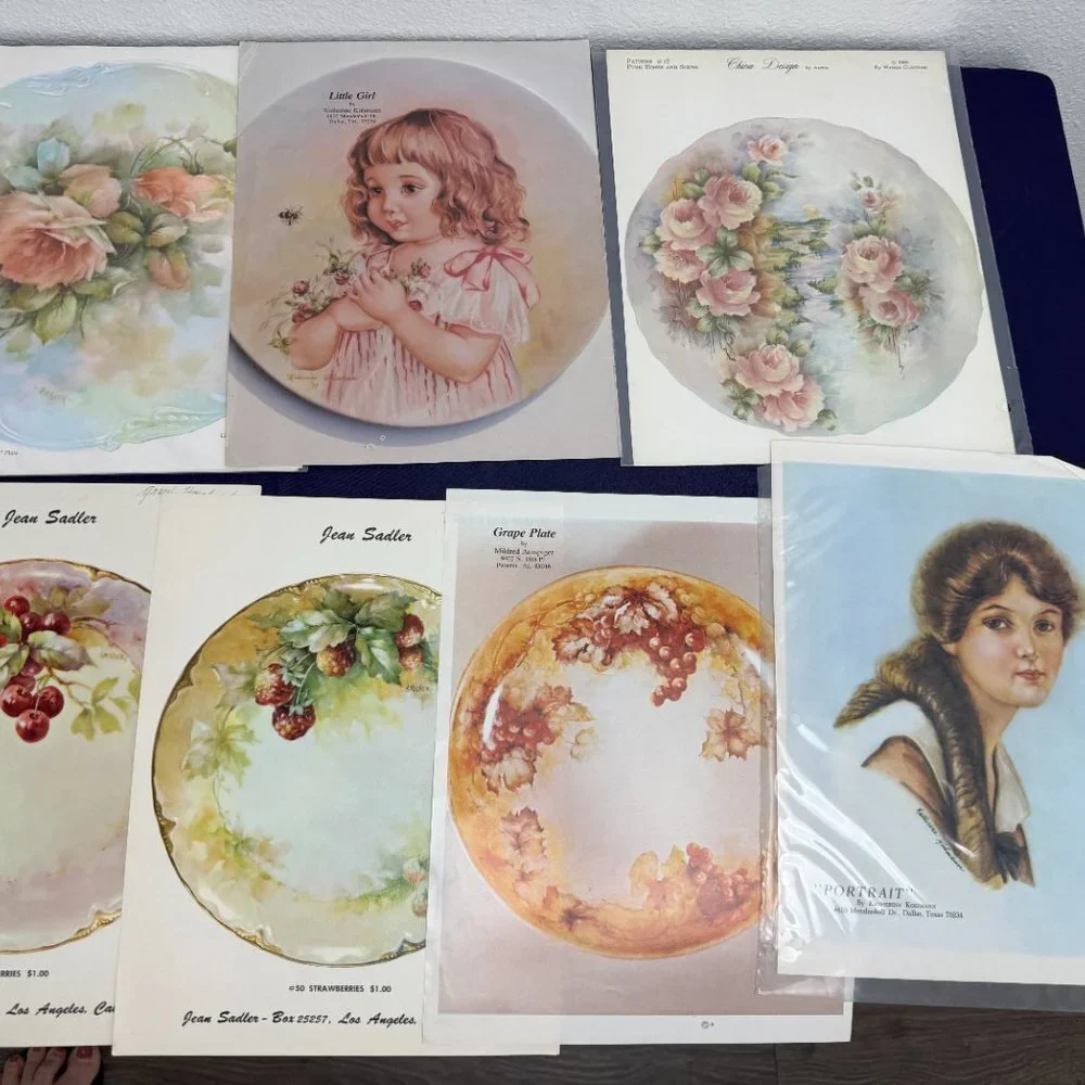 Vintage Painted Plate and  Drawings patterns China Design